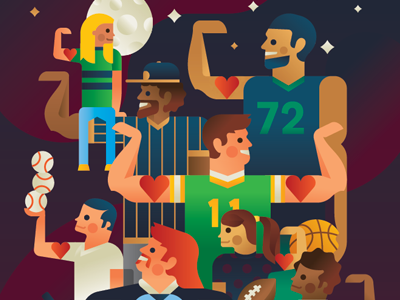MDA Team Muscle Wisconsin athletes illustration kids mda muscle nate koehler sports