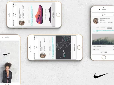 Nike Smart Coach App Concept ai clean ios map minimal mobile nike train ui ux women