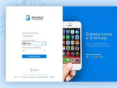 Mobile Recharge app design enlive landing michal michanczyk mobile page poland racharge web website