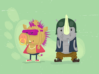 Li'l Bebop and Rock bebop illustration lil rock tmnt