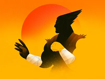 Tekken art direction graphic personal work sun tekken video game art warm