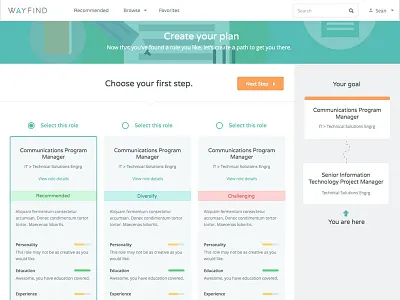 Wayfind Plan Page, Step 1 app interactive ui ux webapp work