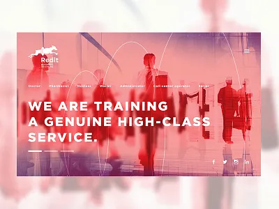 Redit web concept coach curses doberman jump main page promo red site web