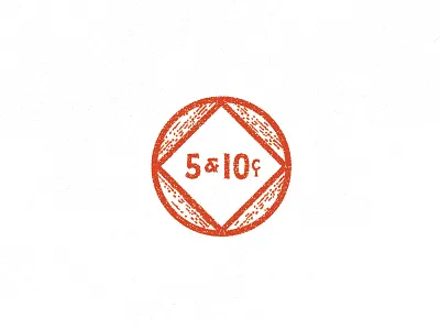 Identity WIP branding coin custom type five and dime logo logotype red restaurant