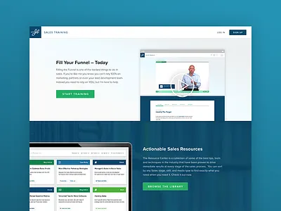 JBarrows Sales Training Portal landing page learning website lms product design ux web app web design woocommerce wordpress