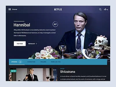 Hannibal Netflix iPad App hannibal ipad app movies netflix user interface