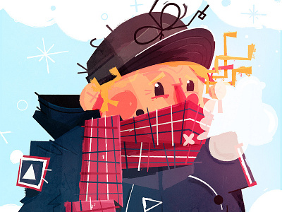 Winter Kirk avatar character cold hat illustration nose scarf stormy kromer winter