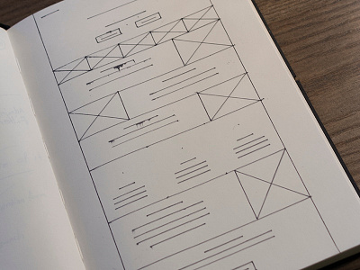 Wireframe Excercise design landing page mockup paper wireframe
