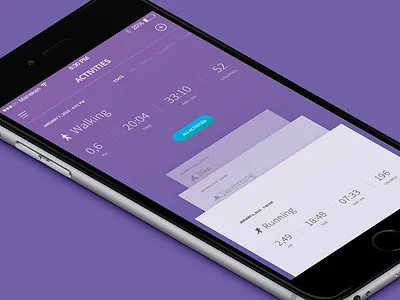 Sport Tracking App - Activities activities activity app colored ios iphone purple screen sport tracking