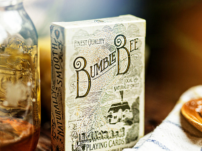 Bumble Bee Playing cards - Box bees bumble cards illustration playing cards puns typography victorian