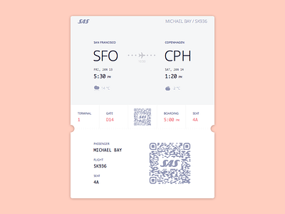 Boarding Pass boardin design pass rebound ui ux