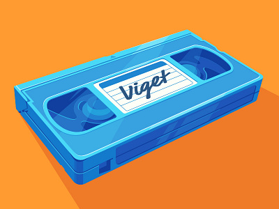 Blue VHS Tape blue classic orange retro tape vhs viget vintage