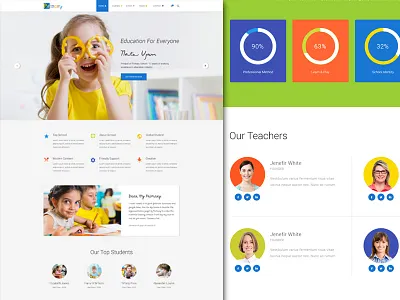 Primary – Kids & Kindergarten School PSD Template events kids kindergarten material design school tutor ui