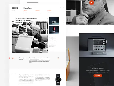 Dieter Rams Landing Page dieter principles rams splashpage ui web webdesign webpage website