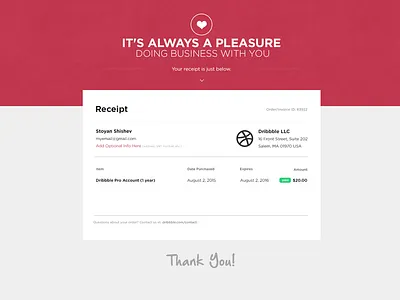 Day 020 - Email Receipt accounting business dailyui email receipt