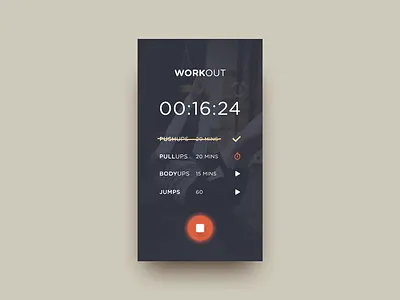 Workout Tracker concept dailyui dark day41 diffuse minimal shadow timer tracker workout