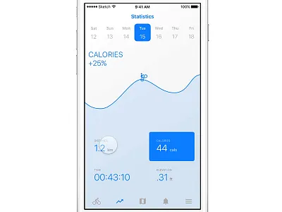 Statistics concept #2 app concept fitness flat framer framerjs graph health ios statistics ui ux