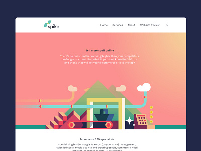 Spike banner illy 2 ecommerce flat illustration