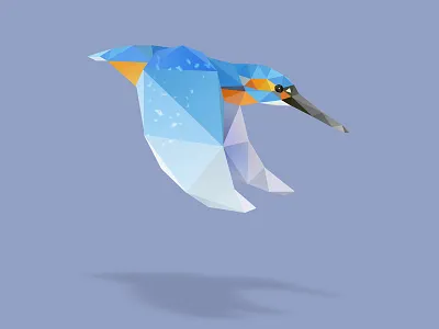Kingfisher. animal animals bird birds cute animals illustration inspire kingfisher low poly low polygon photoshop vector