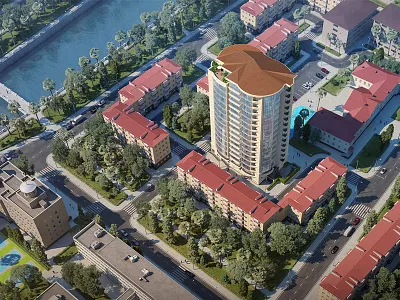 The residential complex in Sochi 3d black sea gorkstudio palms sochi