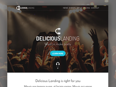 Dalily UI #003 - Delicious Landing 003 dailyui interface landing page party sketch ui web