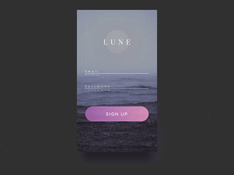 Sign Up Flow Animation animation gif mobile app principle product design sketch
