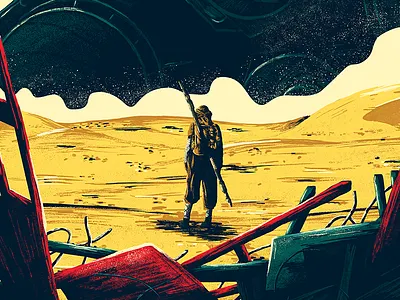Rey: The Scavenger awakens digital force jakku painting photoshop rey scavenger star wars