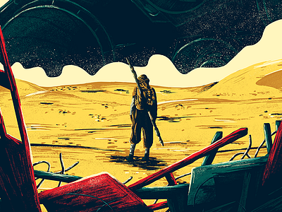 Rey: The Scavenger awakens digital force jakku painting photoshop rey scavenger star wars