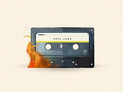 prpl jams for january cassette fire mixtape illustration playlist prpl tapes vector