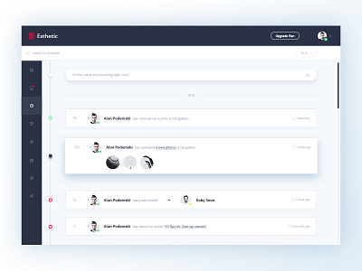 Esthetic UI Kit - Timeline dashboard design kit material minimalistic ui ux web white www