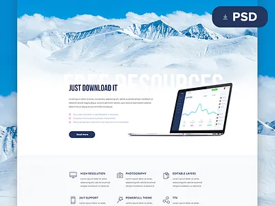 Enyo Free PSD Template app business design free freebie landing page psd start up template ux web design website