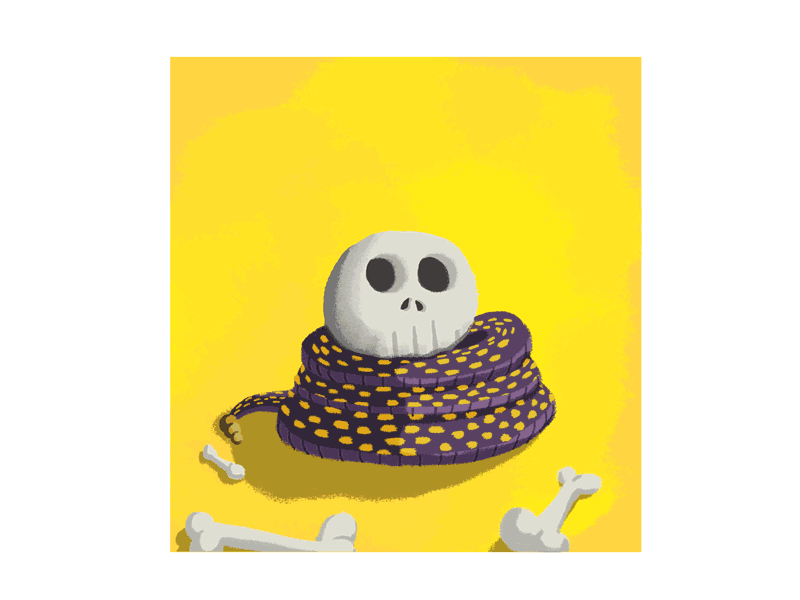 The Purple Cobra bite bones frame animation illustration king cobra photoshop skull snake
