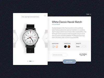Product Preview (Watch) add to card card clean ecommerce options preview product shop ui watch webdesign