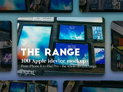 The Range apple bundle creative market design devices ipad air ipad mini ipad pro iphone 6 mockups products promotion