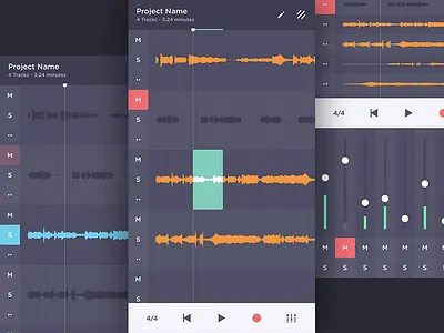 Recording Studio - Pocket Edition app audio edit form interface menu mobile music record sound ui wave