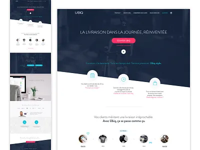 Ubiq blue clean homepage landing landing page light minimal ui ux