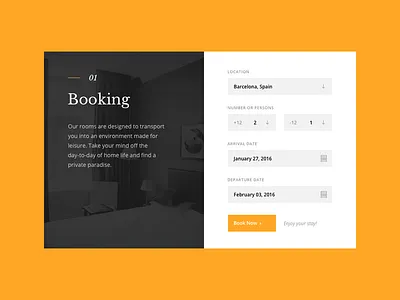 067 - Hotel Booking booking calendar design hotel interface reservation room user vacation web