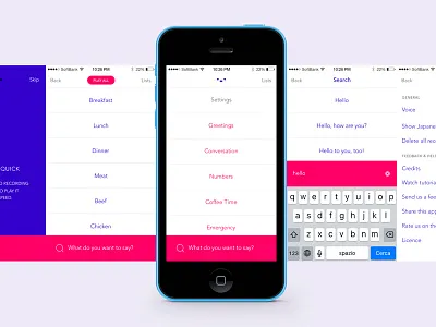 Taptaro: main screens app design ios minimal screen taptaro ui