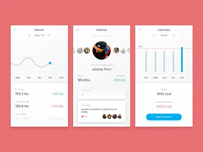 Fitness App app design fitness flat interface light theme mobile navigation ui ux