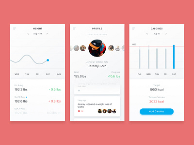 Fitness App app design fitness flat interface light theme mobile navigation ui ux
