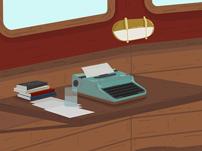 Breeze adobe illustrator animation cintiq drawing gif illustration interior design motion design paper typewriter wacom wip