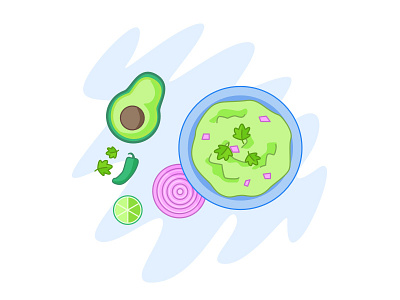 Guacamole avocado cilantro drift guac guacamole illustration jalapeno lime onion