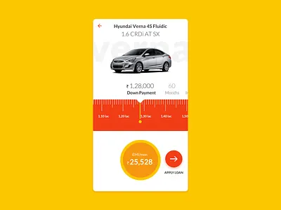 Daily UI #04 - Loan Calculator android app calculator cars emi flat interaction ios app loan material design type ui ux