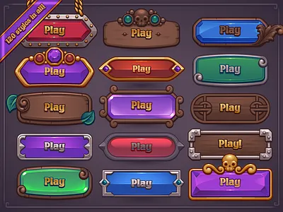 Fantasy Game Button Maker baroque button casual fantasy game gems gold jewels medieval mobile silver wood