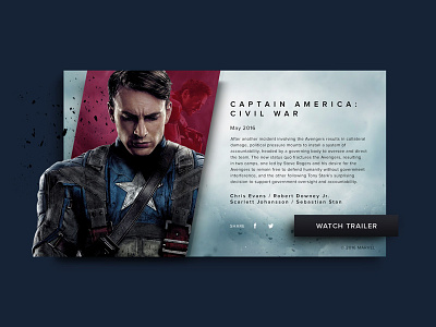 Movie Trailer #1 captain america design marvel movie trailer ui