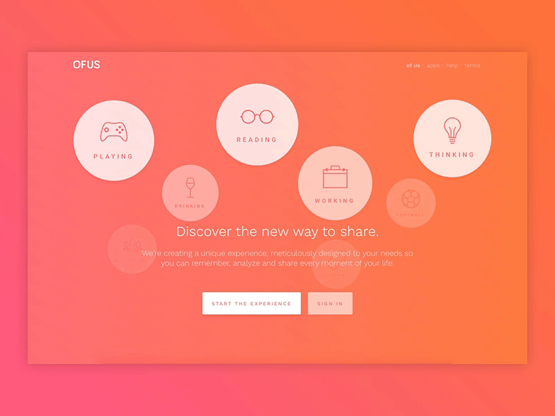 Ofus Landing Page animation clean gif landing motion simple ui web