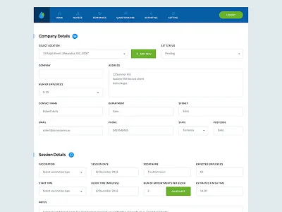 Vaccination Company_dashboard backend button dashboard form icon medical minimal typo ui ux vaccination