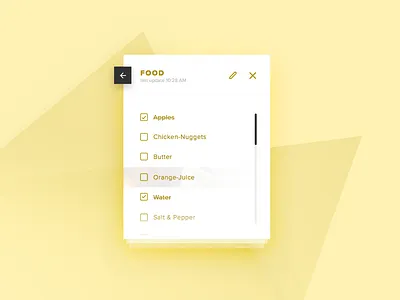 Day 65 - Notes Widget dailyui food list notes ui ux widget