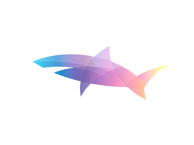 Shark animal colored fish gradients identity illustration logodesign mammal opacity overlay shark trend