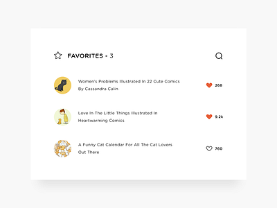 Favorites 44 clean dailyui day44 favorite favorites list minimal